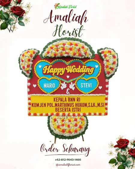 Papan Bunga Pernikahan Puncel